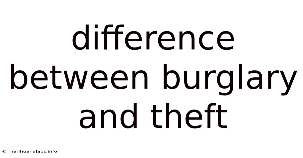 Difference Between Burglary And Theft