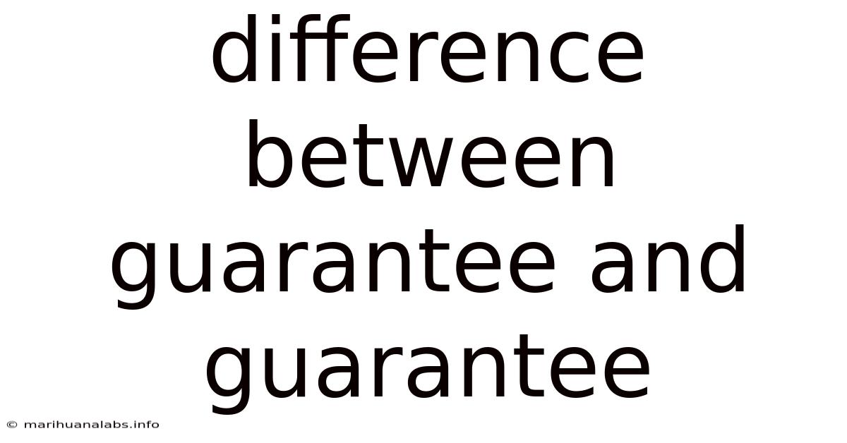 Difference Between Guarantee And Guarantee