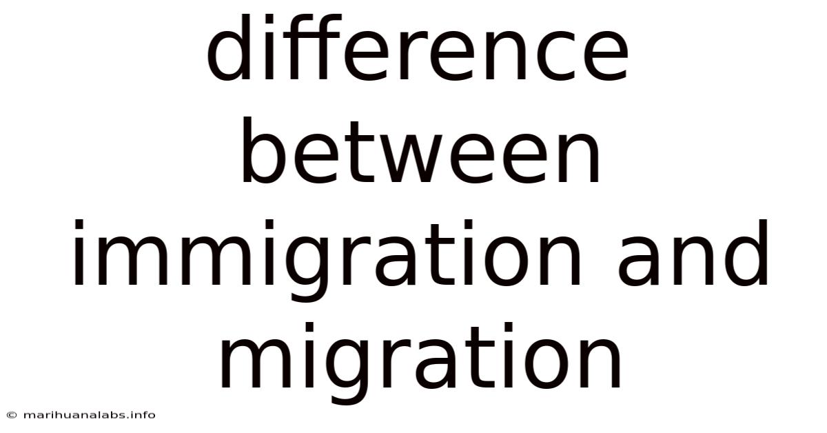 Difference Between Immigration And Migration