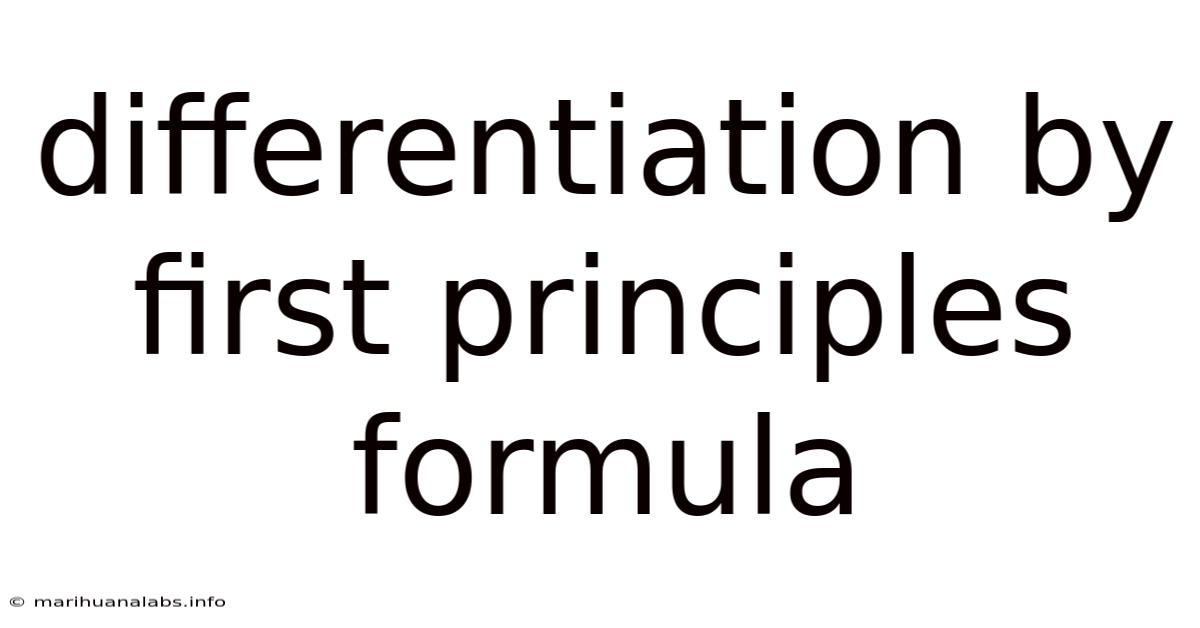 Differentiation By First Principles Formula