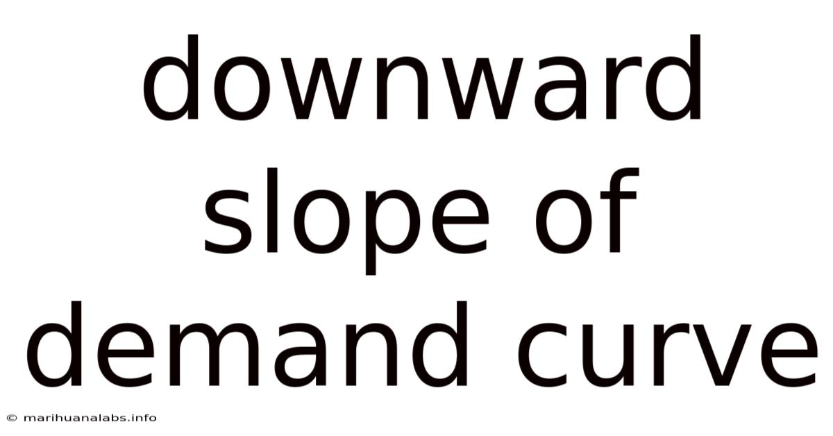 Downward Slope Of Demand Curve