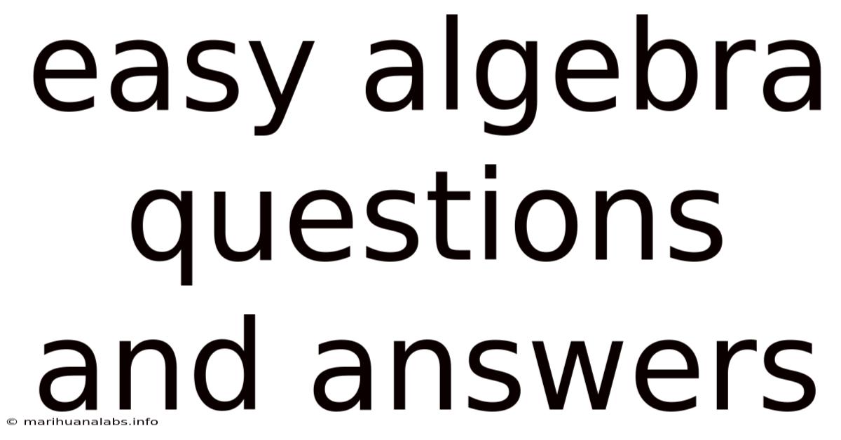 Easy Algebra Questions And Answers