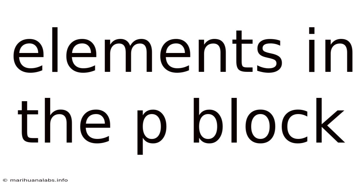 Elements In The P Block
