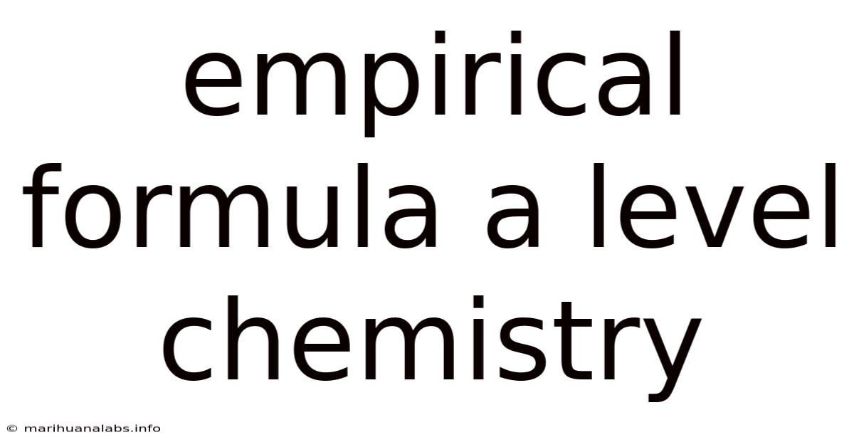 Empirical Formula A Level Chemistry