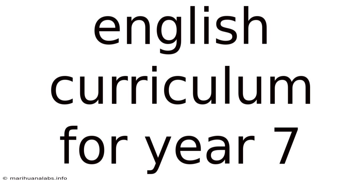 English Curriculum For Year 7