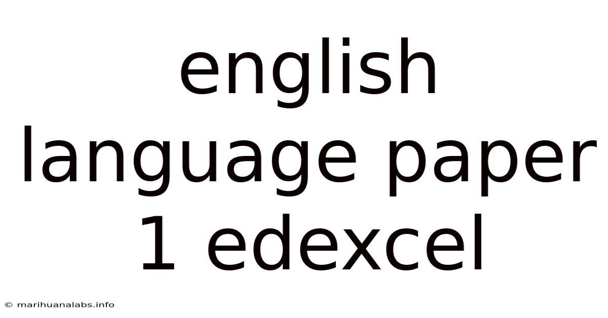 English Language Paper 1 Edexcel