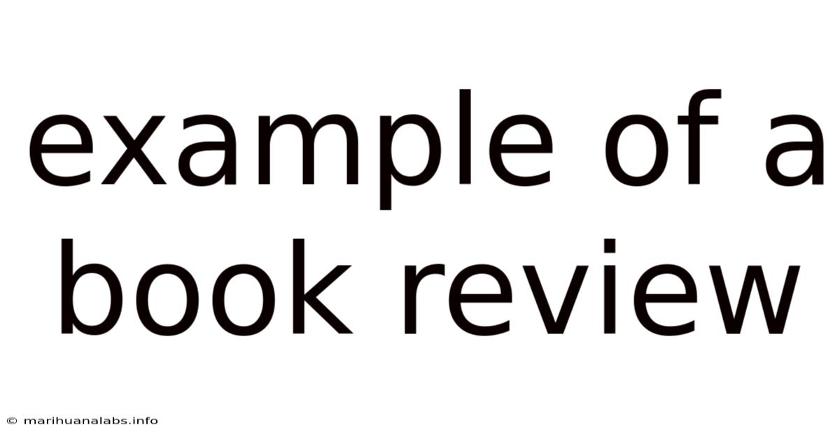 Example Of A Book Review