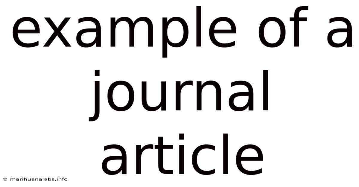 Example Of A Journal Article