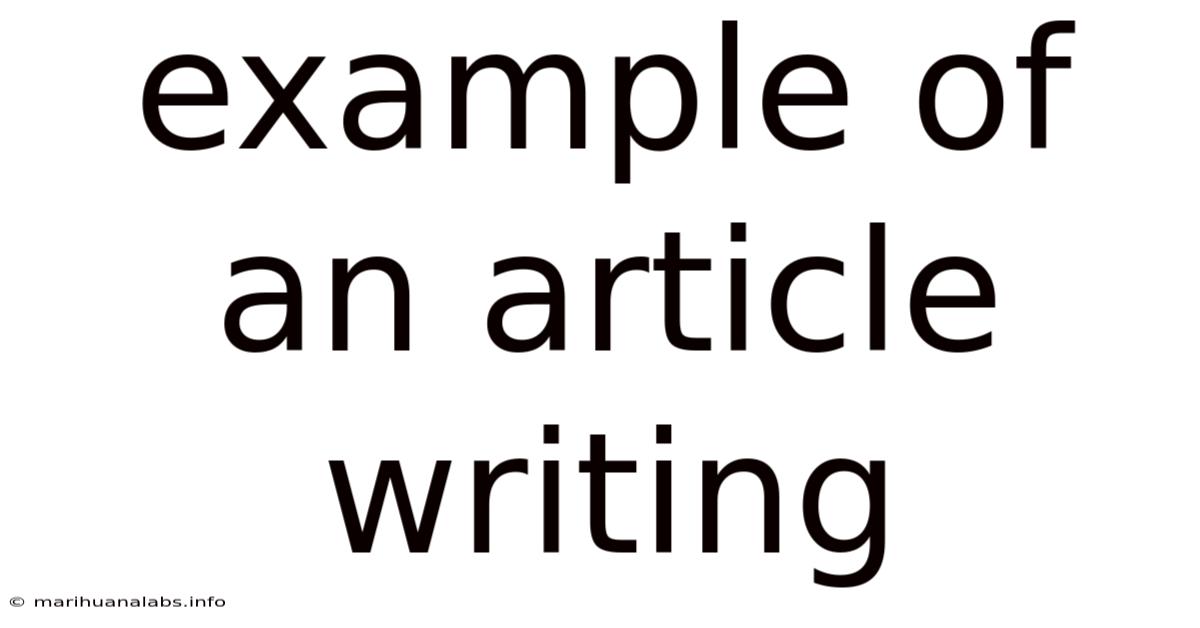 Example Of An Article Writing