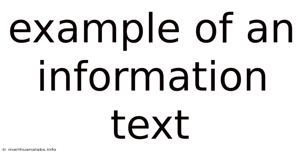Example Of An Information Text