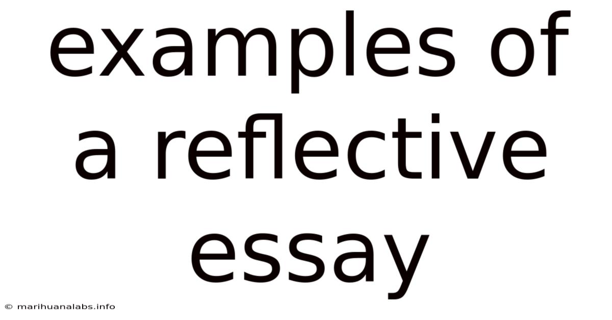 Examples Of A Reflective Essay
