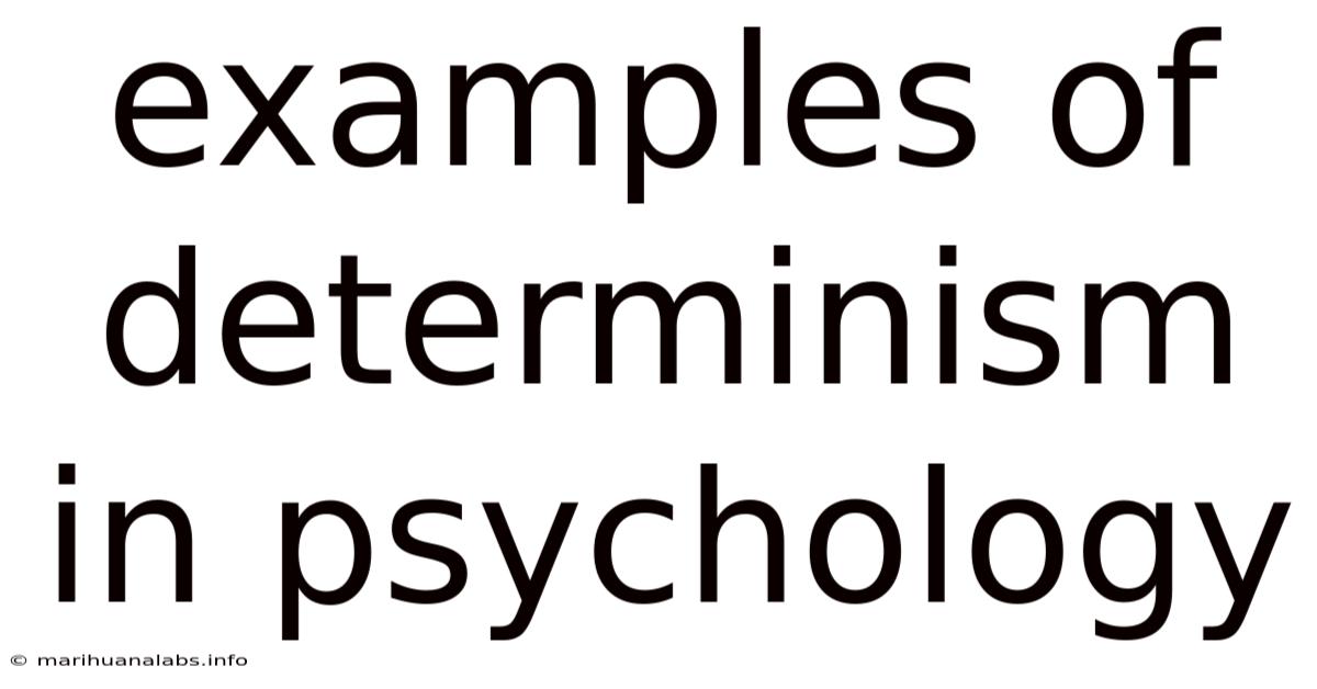 Examples Of Determinism In Psychology