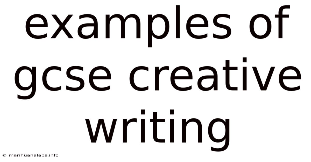 Examples Of Gcse Creative Writing