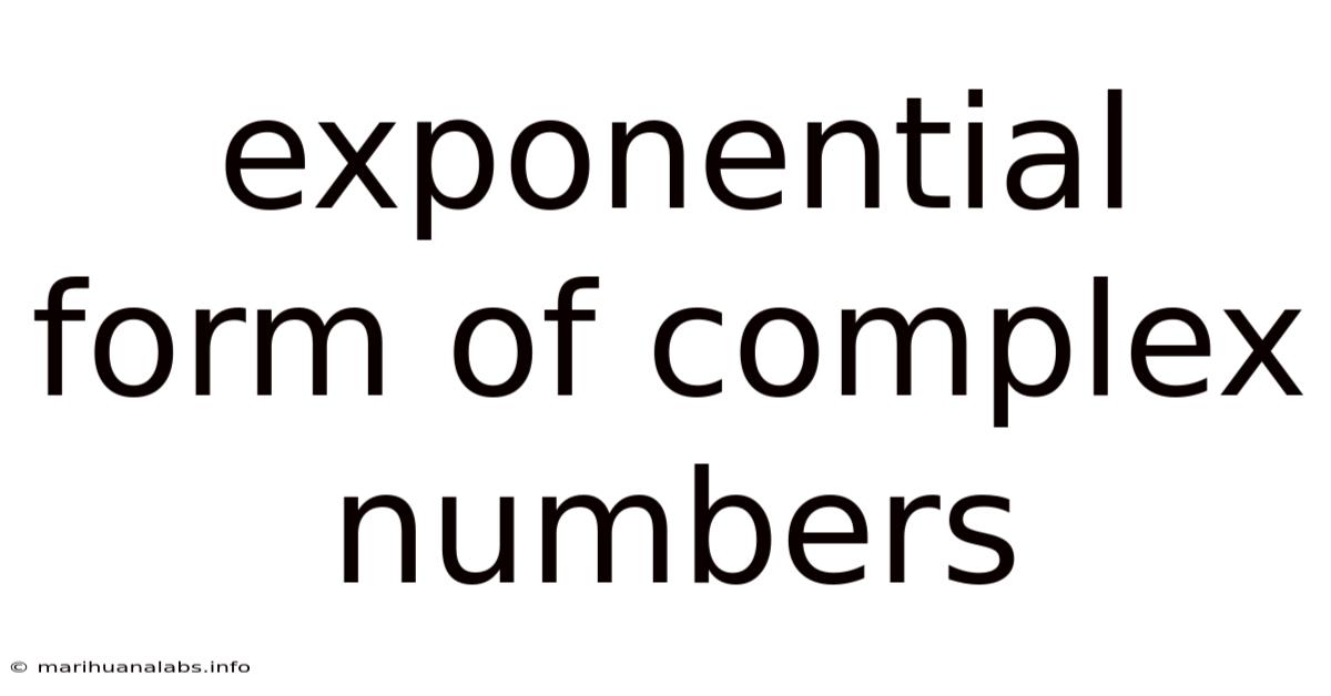 Exponential Form Of Complex Numbers
