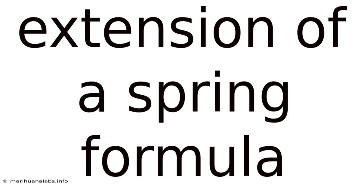 Extension Of A Spring Formula
