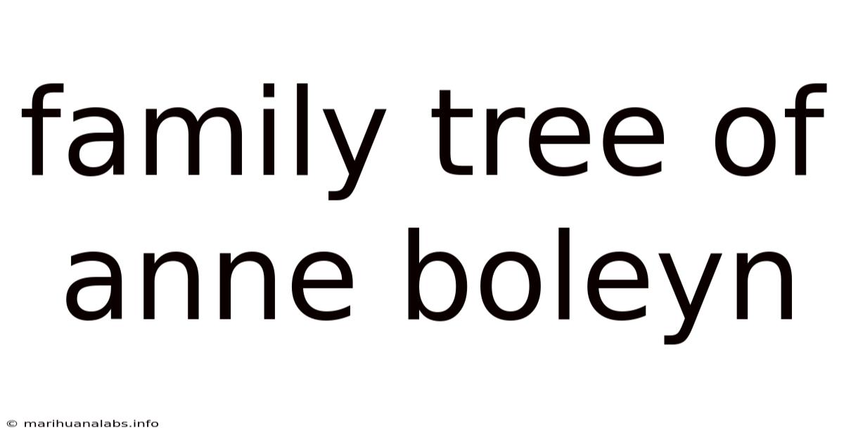 Family Tree Of Anne Boleyn