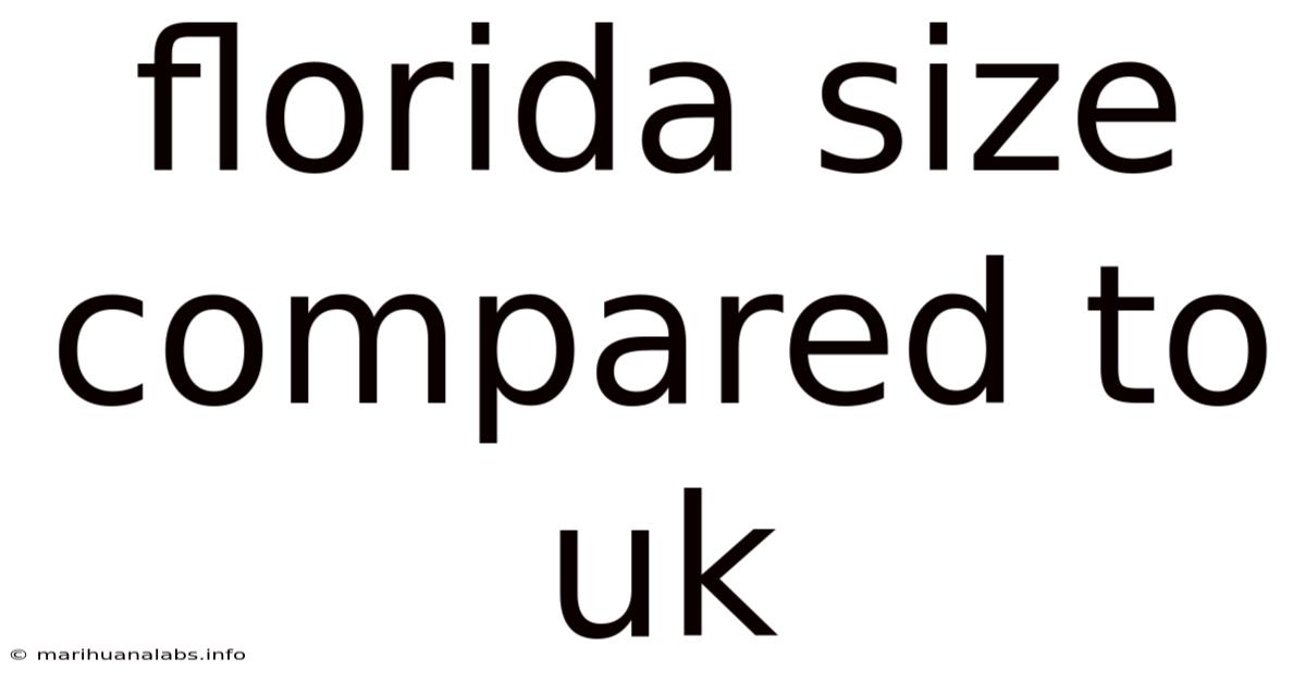 Florida Size Compared To Uk