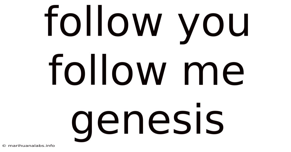 Follow You Follow Me Genesis