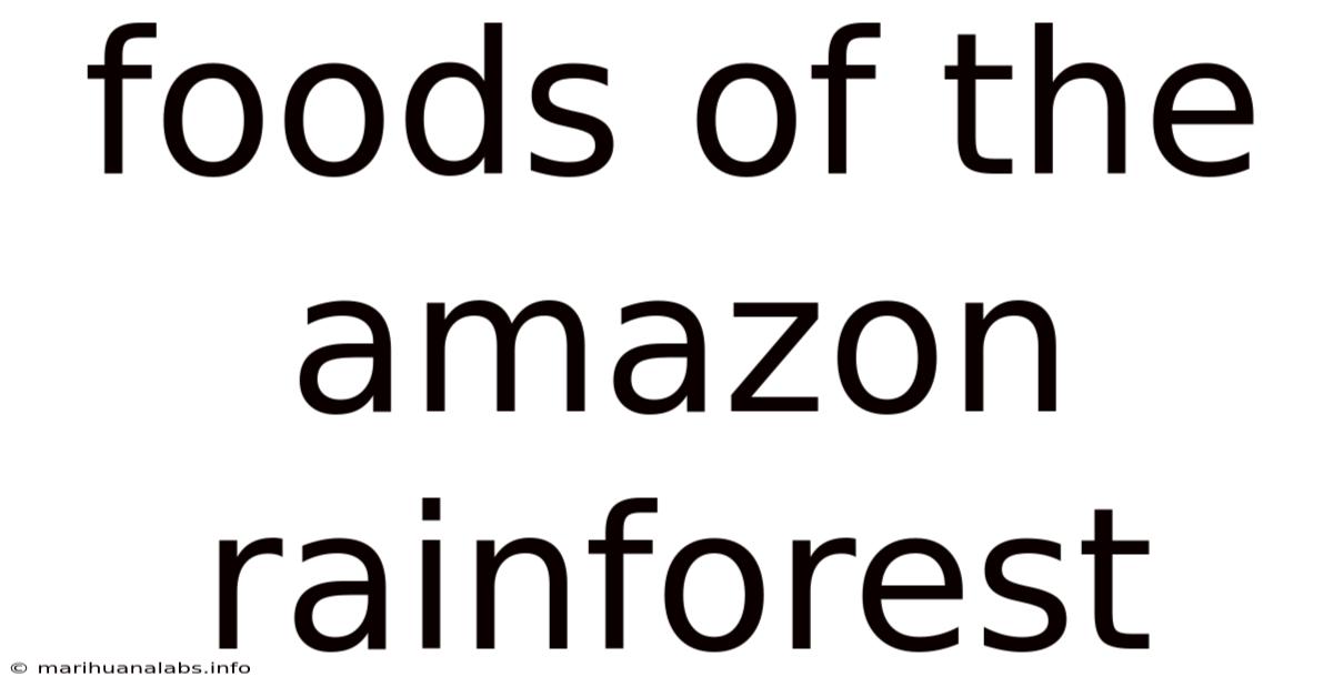 Foods Of The Amazon Rainforest