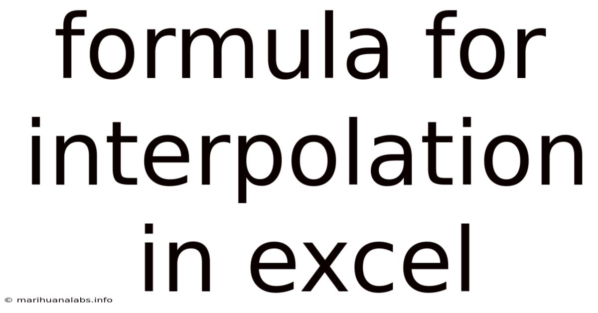 Formula For Interpolation In Excel
