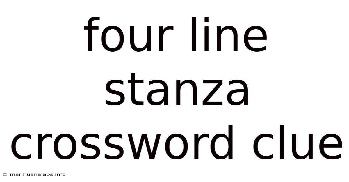 Four Line Stanza Crossword Clue