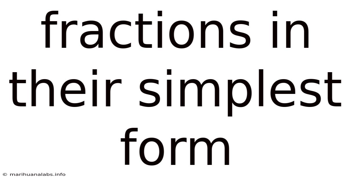 Fractions In Their Simplest Form