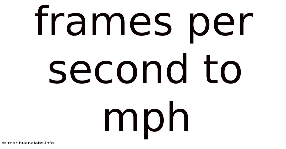 Frames Per Second To Mph
