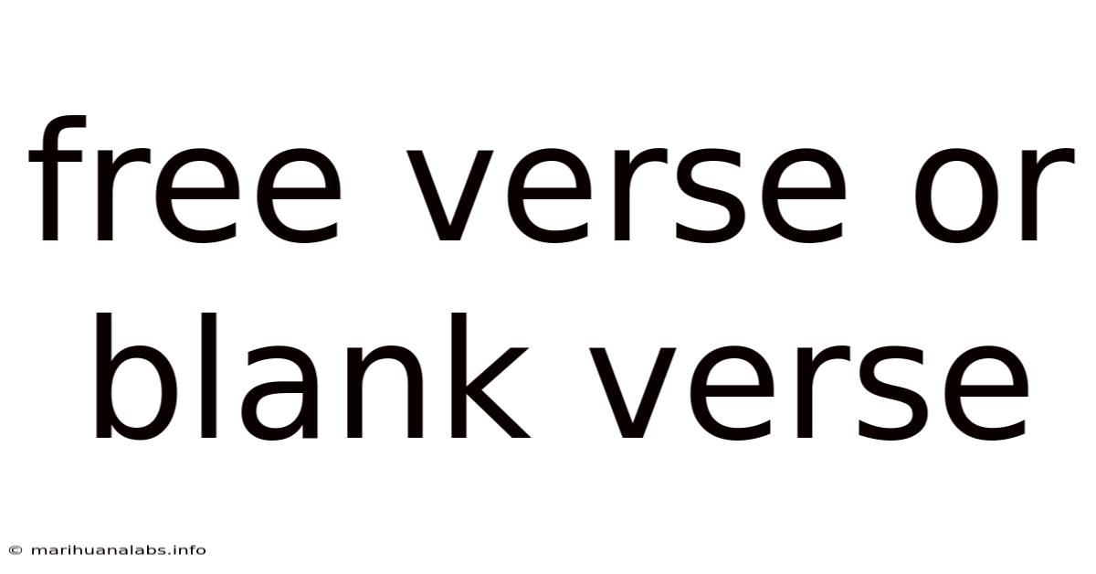 Free Verse Or Blank Verse