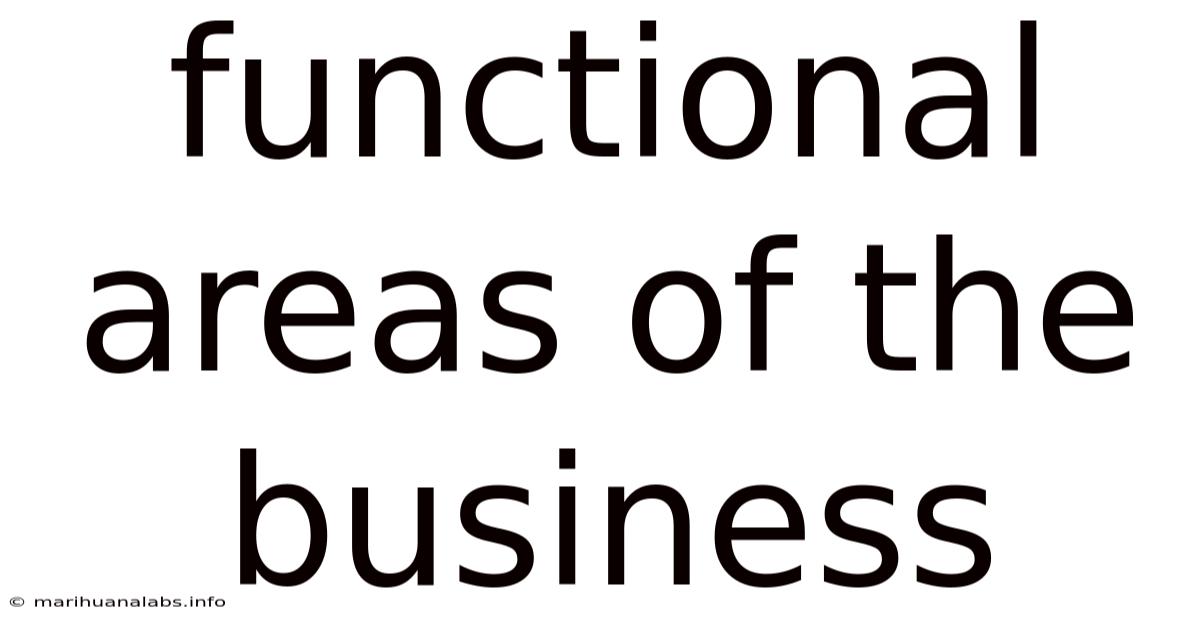 Functional Areas Of The Business