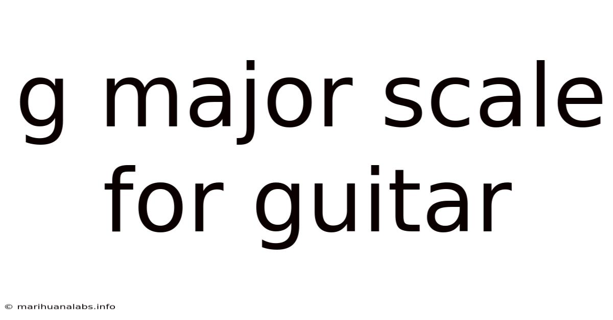 G Major Scale For Guitar