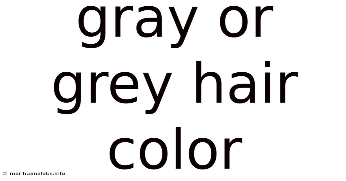 Gray Or Grey Hair Color