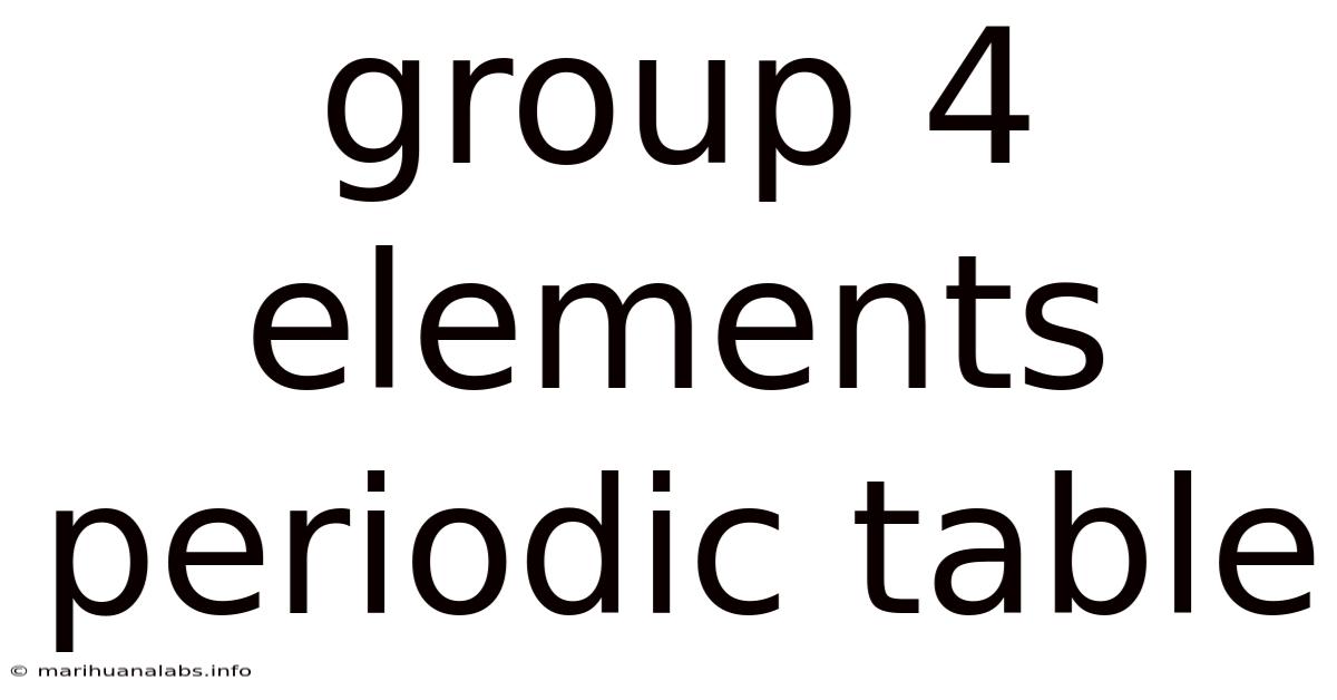 Group 4 Elements Periodic Table