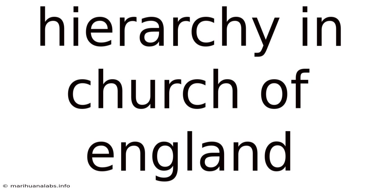 Hierarchy In Church Of England