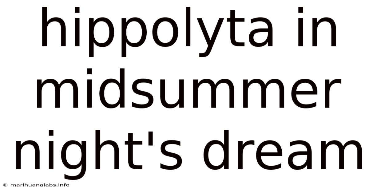 Hippolyta In Midsummer Night's Dream