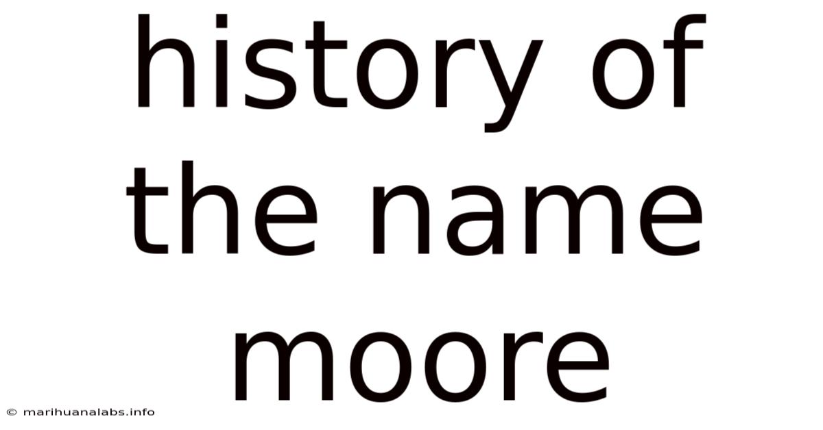 History Of The Name Moore