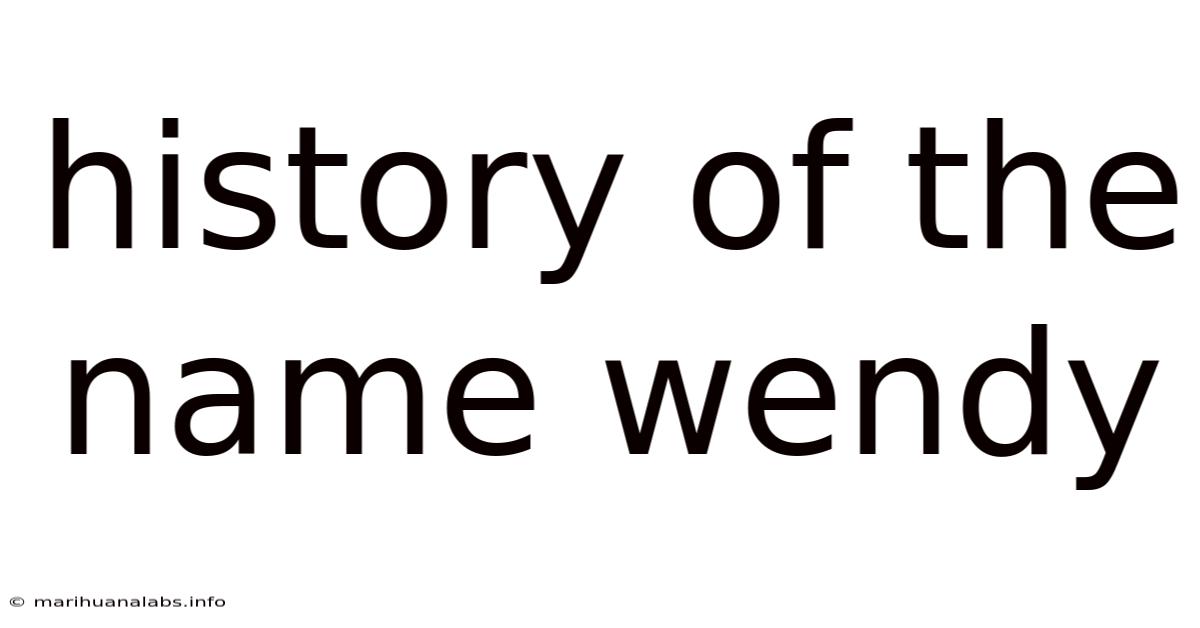History Of The Name Wendy