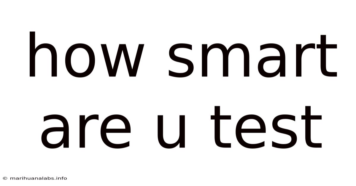 How Smart Are U Test