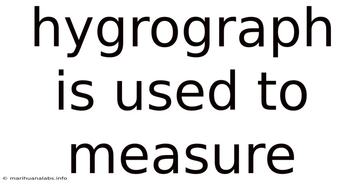 Hygrograph Is Used To Measure