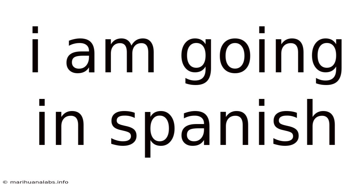 I Am Going In Spanish