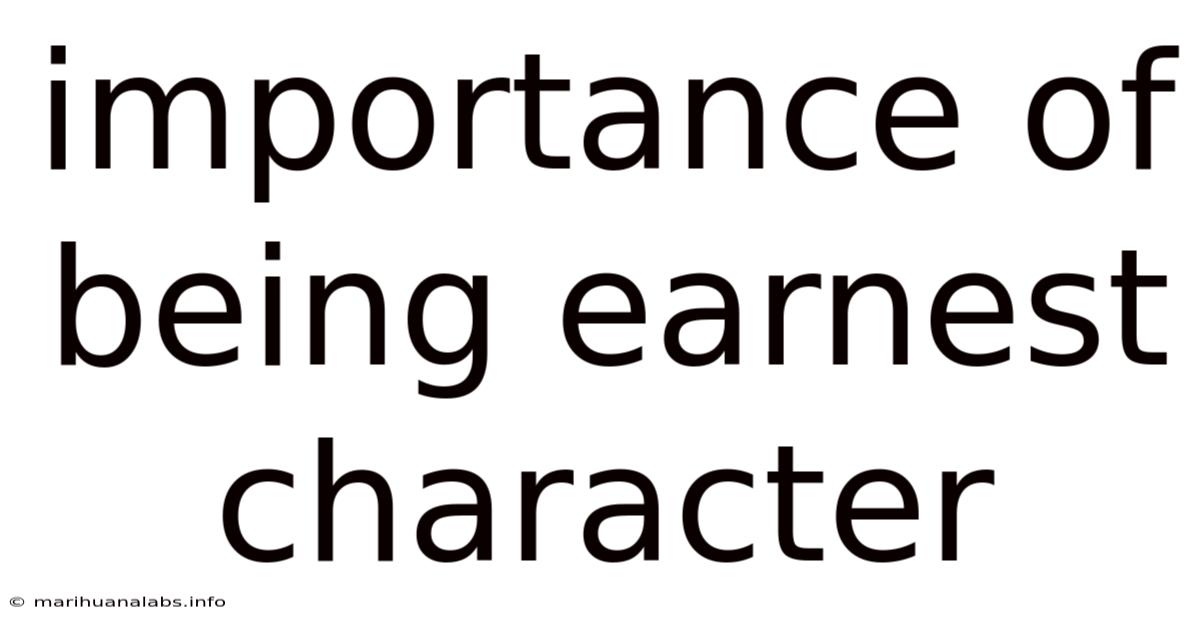 Importance Of Being Earnest Character