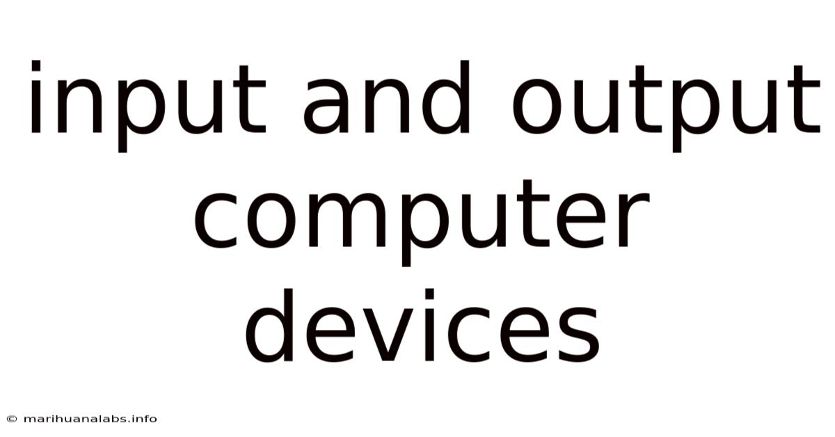 Input And Output Computer Devices