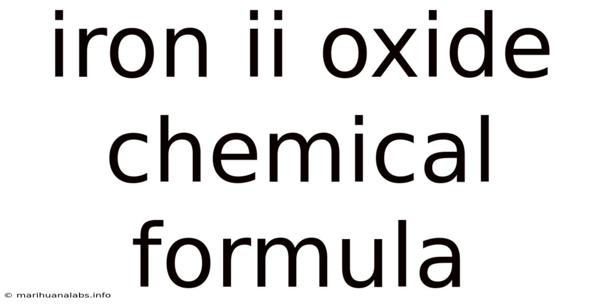 Iron Ii Oxide Chemical Formula