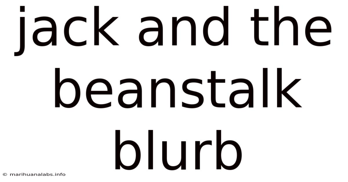 Jack And The Beanstalk Blurb