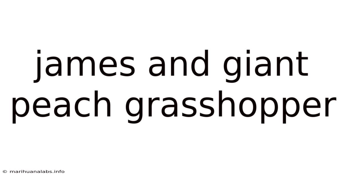 James And Giant Peach Grasshopper
