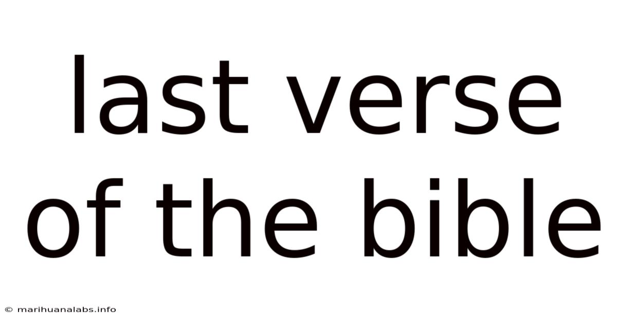 Last Verse Of The Bible
