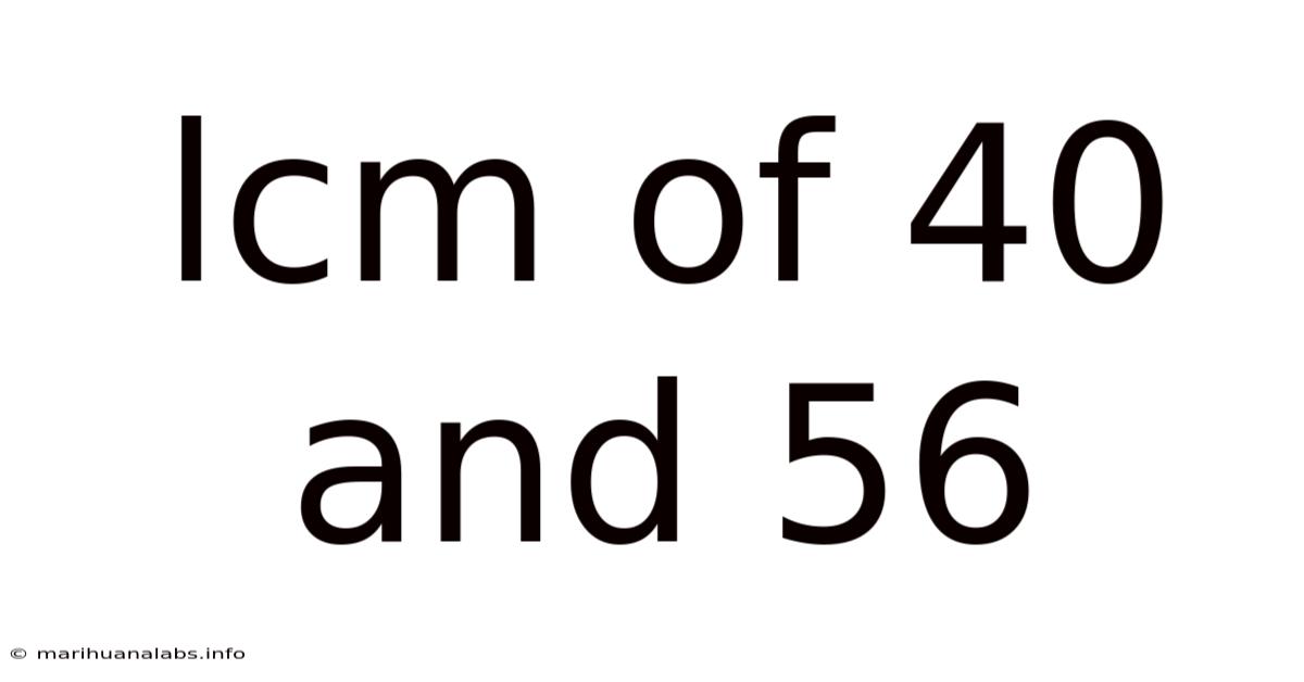 Lcm Of 40 And 56