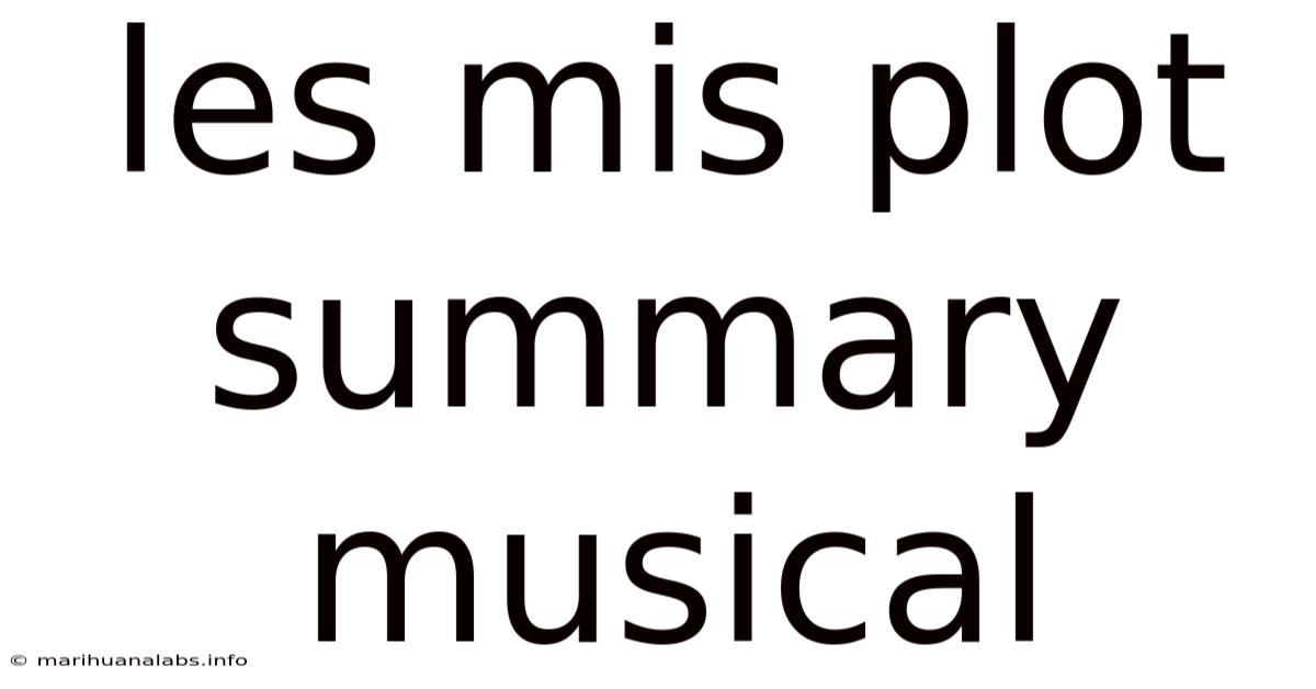 Les Mis Plot Summary Musical