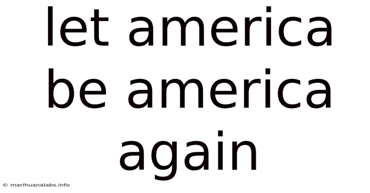 Let America Be America Again