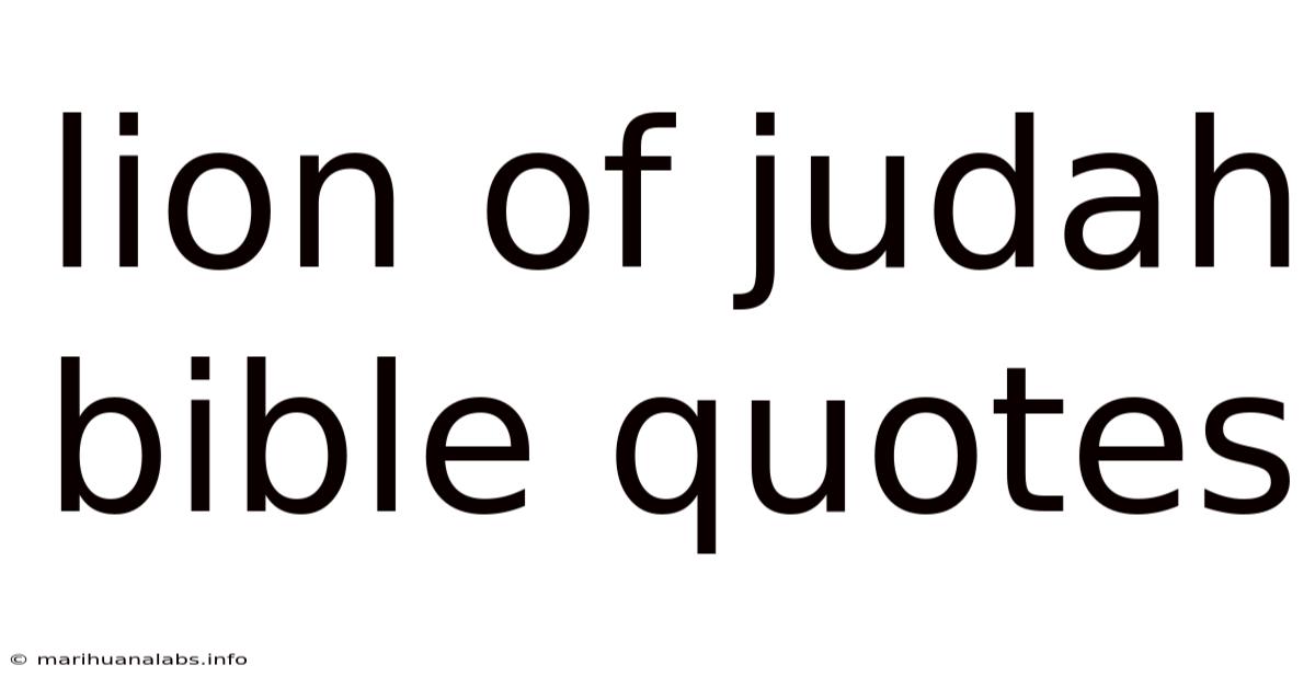 Lion Of Judah Bible Quotes