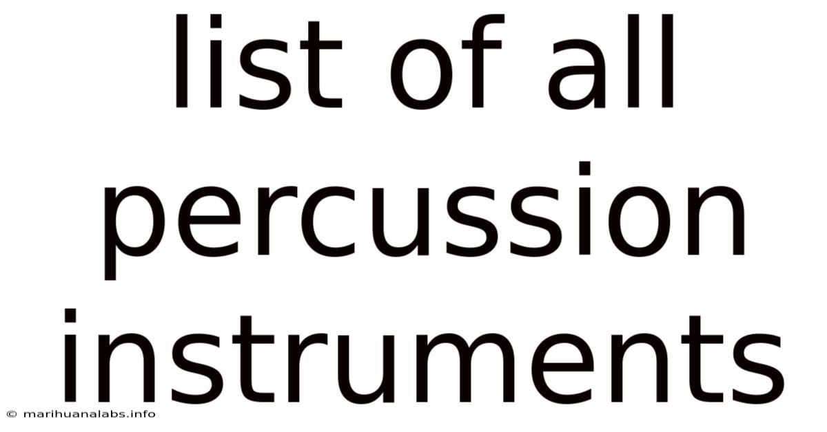 List Of All Percussion Instruments